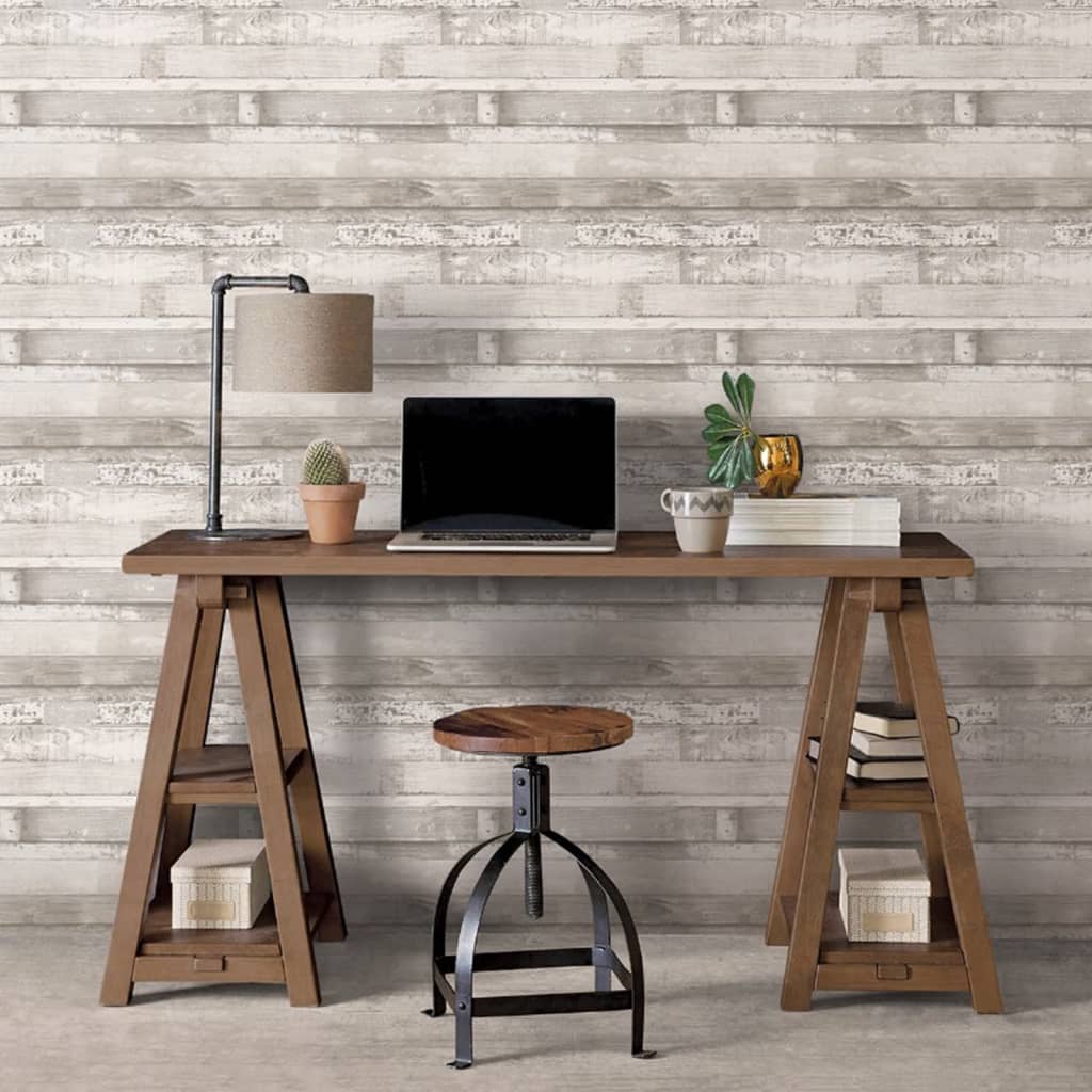 Noordwand Homestyle Wallpaper Wood Off-white and Grey