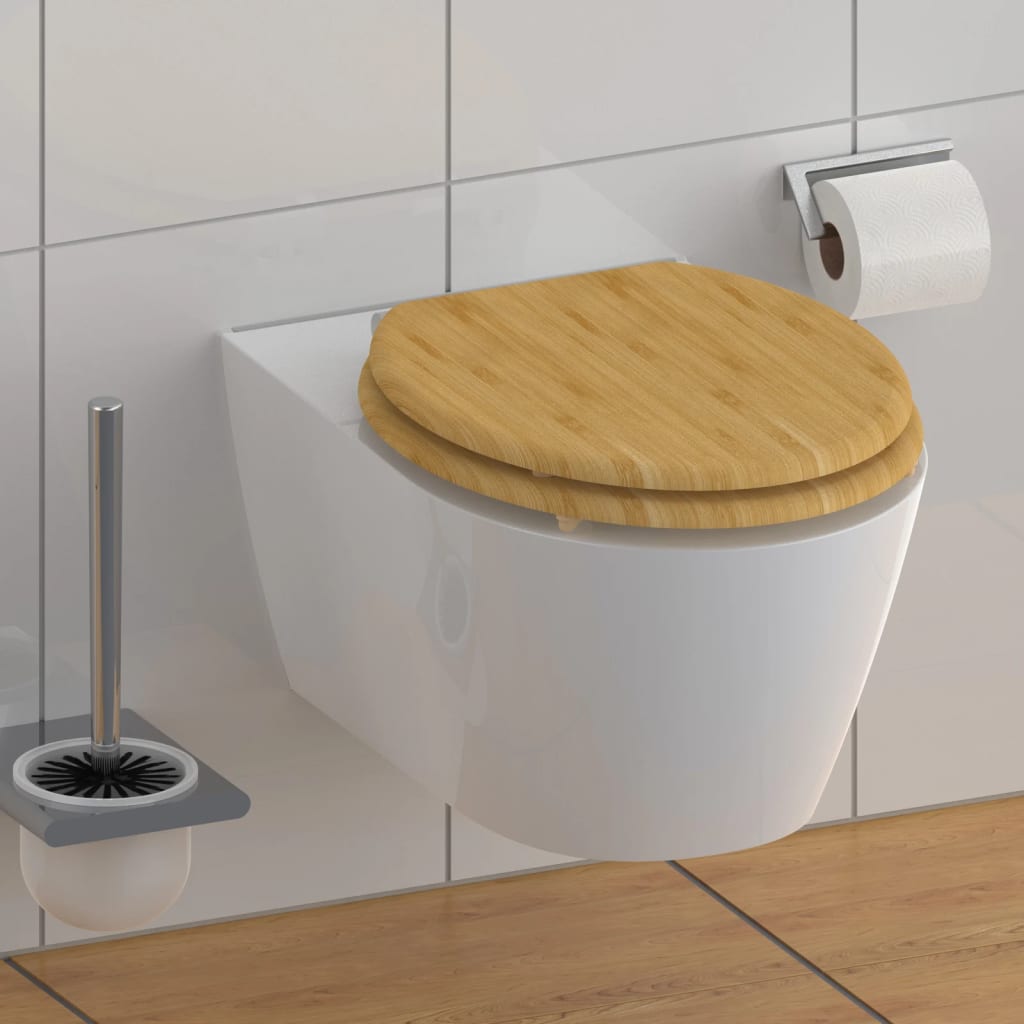 SCHíìTTE Toilet Seat with Soft-Close NATURAL BAMBOO