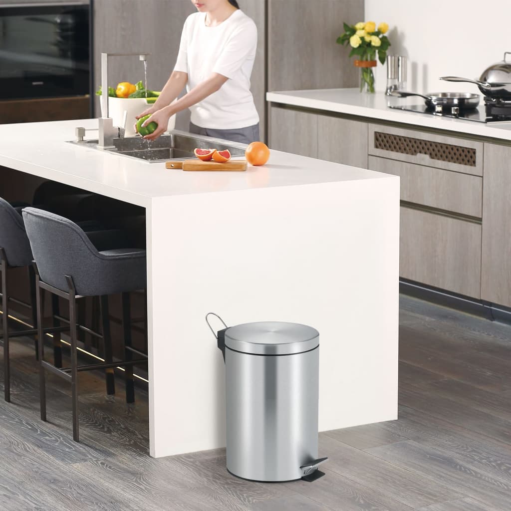 EKO Pedal Bin Classic 20 L Matte Silver