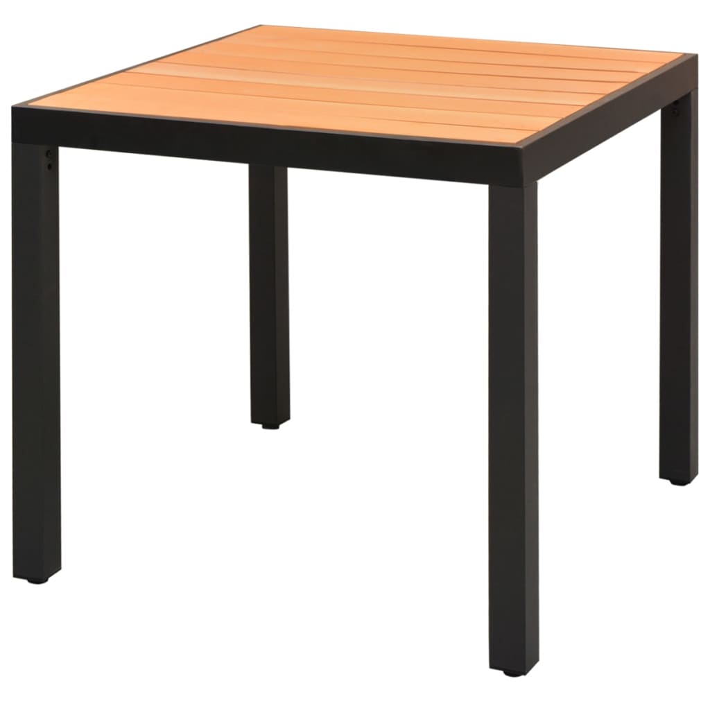 vidaXL Garden Table Brown 80x80x74 cm Aluminium and WPC