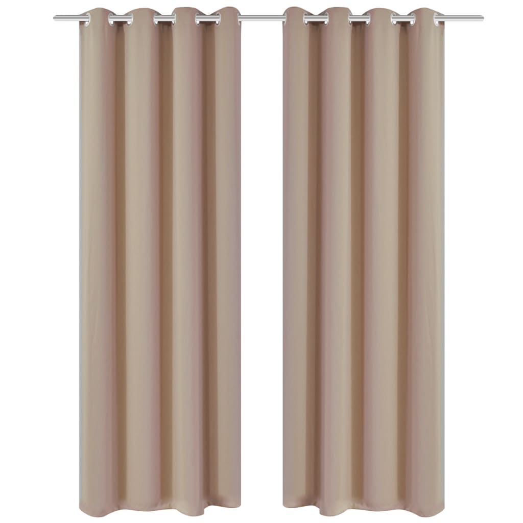 vidaXL Blackout Curtains 2 pcs with Metal Eyelets 135x175 cm Cream