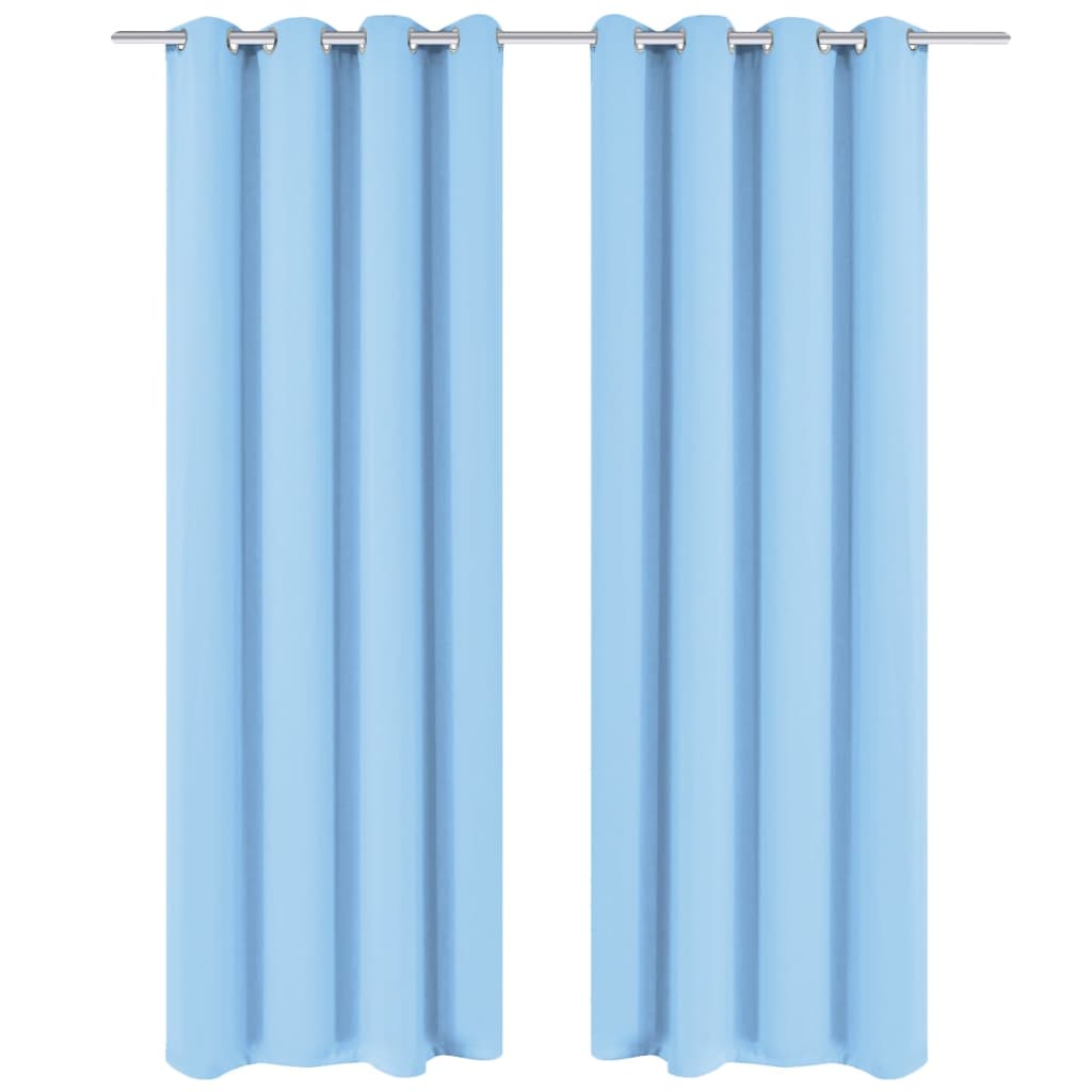 vidaXL Blackout Curtains 2 pcs with Metal Eyelets 135x245 cm Turquoise