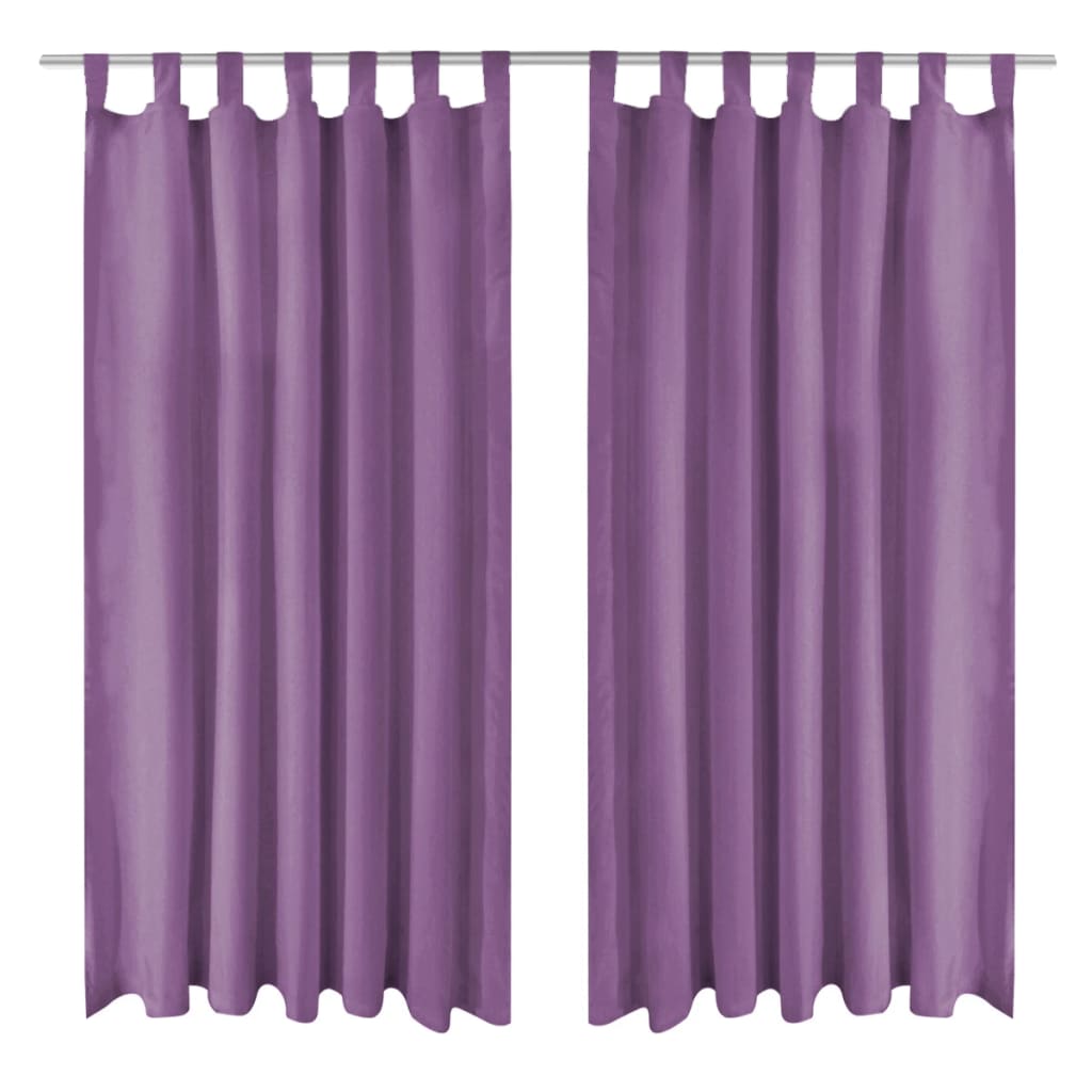 vidaXL Micro-Satin Curtains 2 pcs with Loops 140x225 cm Lilac