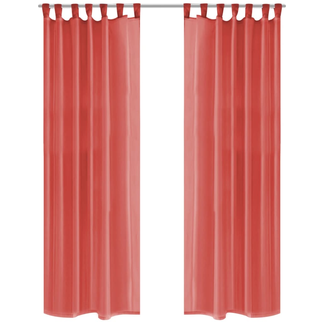 vidaXL Voile Curtains 2 pcs 140x245 cm Red