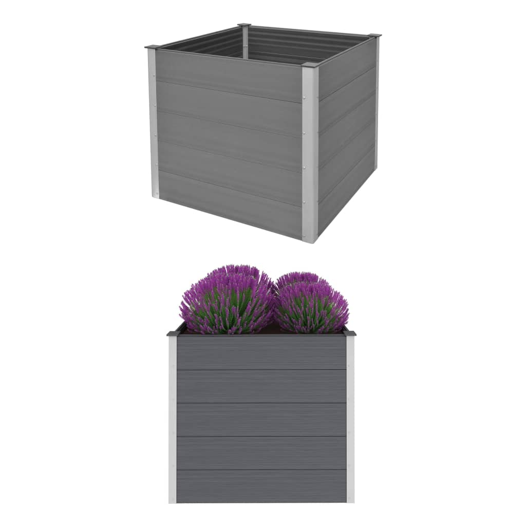 vidaXL Garden Raised Bed WPC 100x100x91 cm Grey
