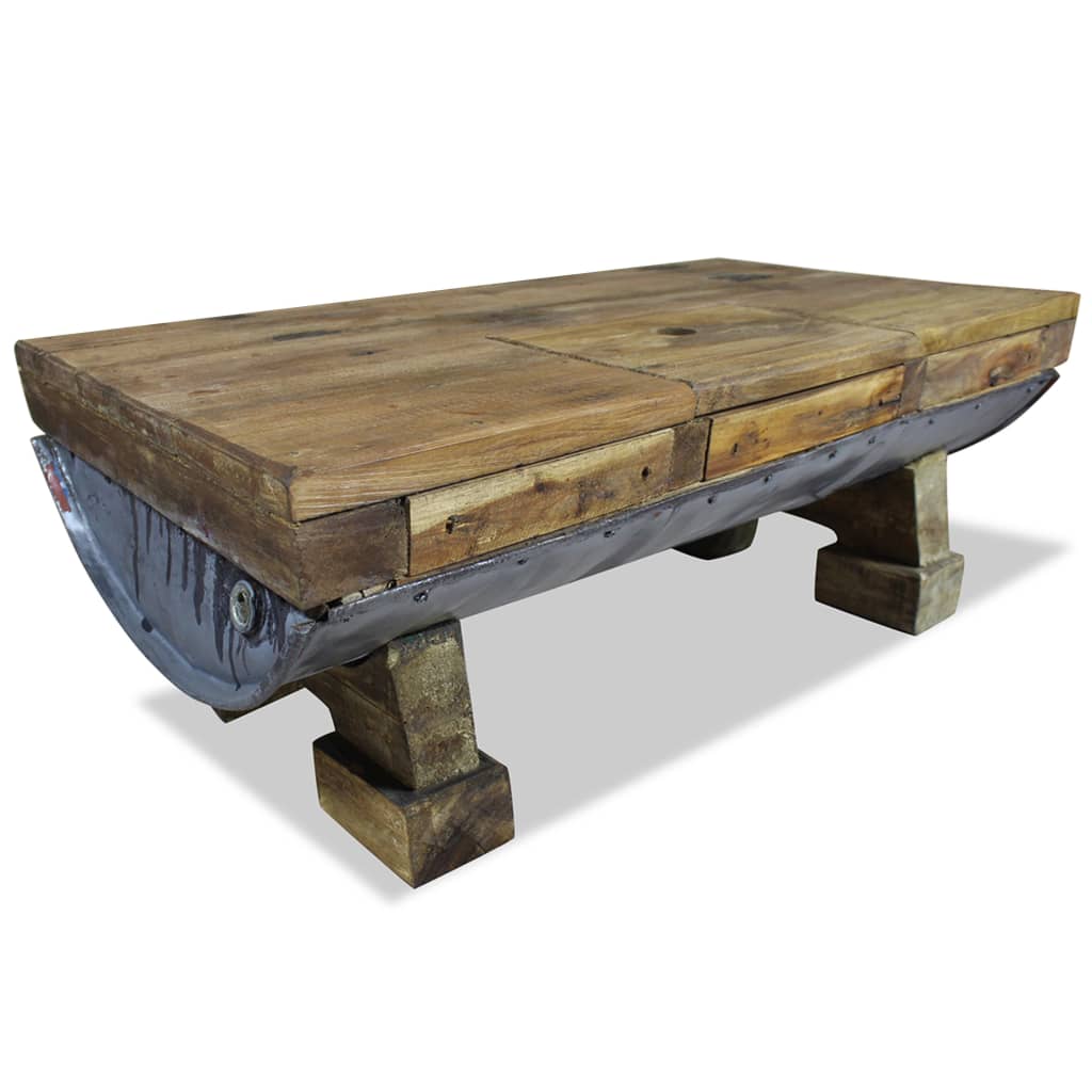 vidaXL Coffee Table Solid Reclaimed Wood 90x50x35 cm