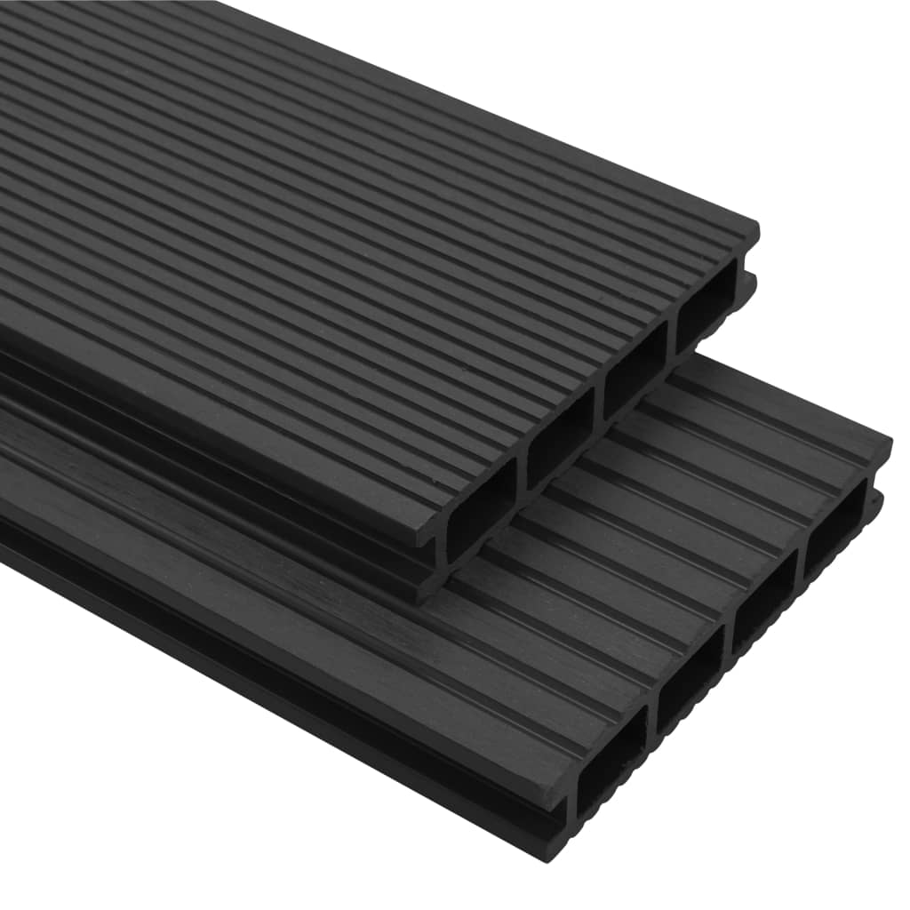 vidaXL WPC Decking Boards with Accessories 16 mŒ_ 2.2 m Anthracite