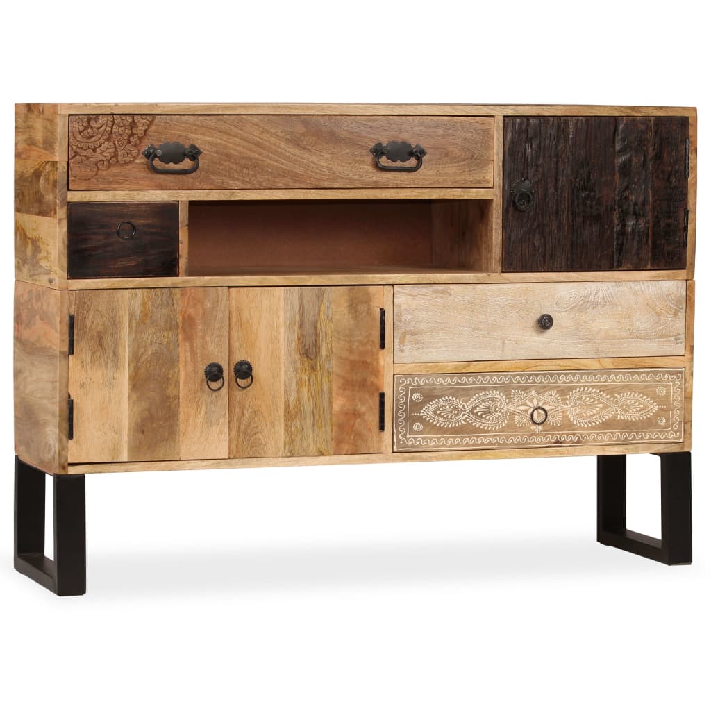 vidaXL Sideboard Solid Mango Wood 115x30x80 cm