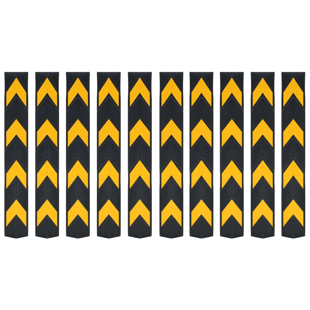 vidaXL Reflective Corner Guards 10 pcs Rubber 80 cm