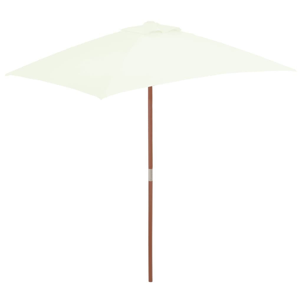 vidaXL Outdoor Parasol with Wooden Pole 150x200 cm Sand