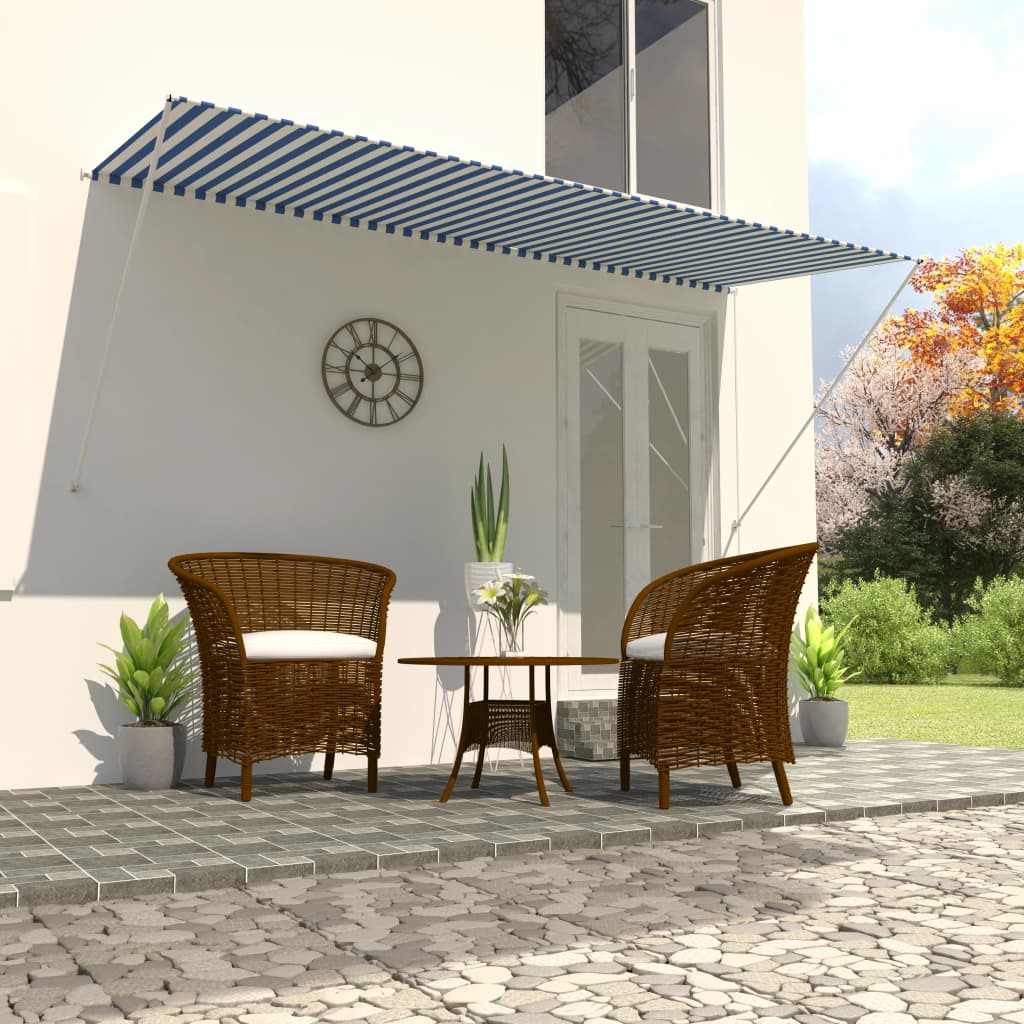 vidaXL Retractable Awning 300x150 cm Blue and White
