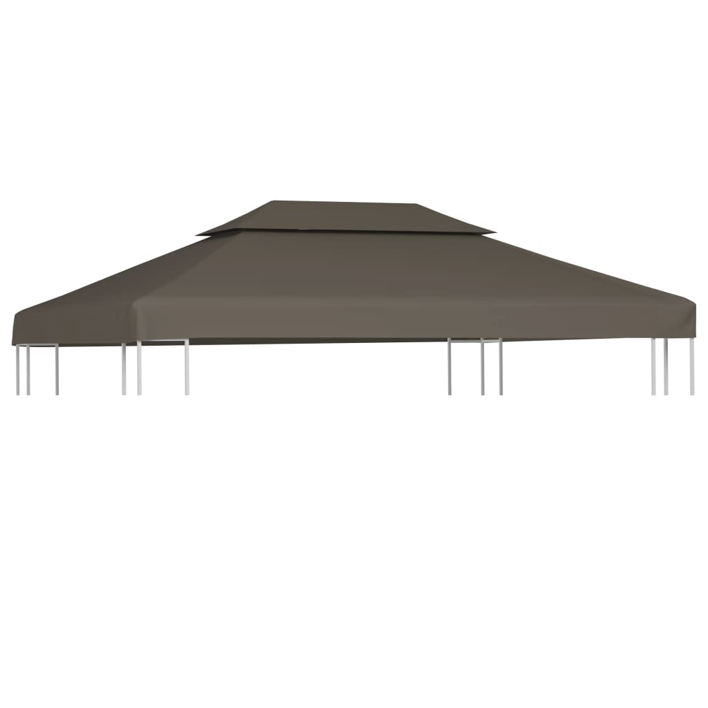 vidaXL 2-Tier Gazebo Top Cover 310 g/mŒ_ 4x3 m Taupe