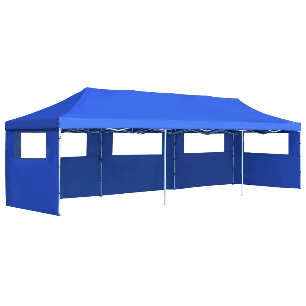 vidaXL Folding Pop-up Party Tent with 5 Sidewalls 3x9 m Blue
