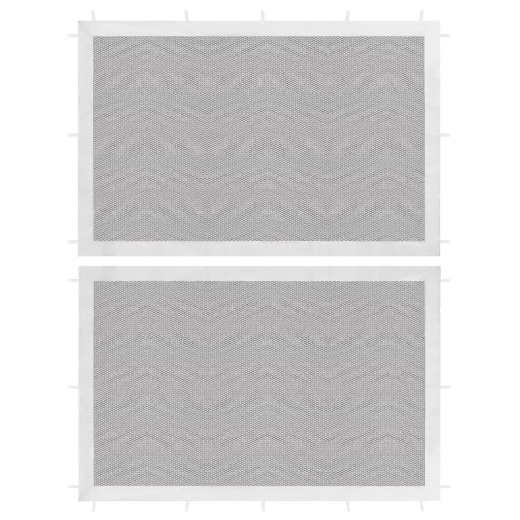 vidaXL Party Tent Sidewall 2 pcs White and Black Mesh
