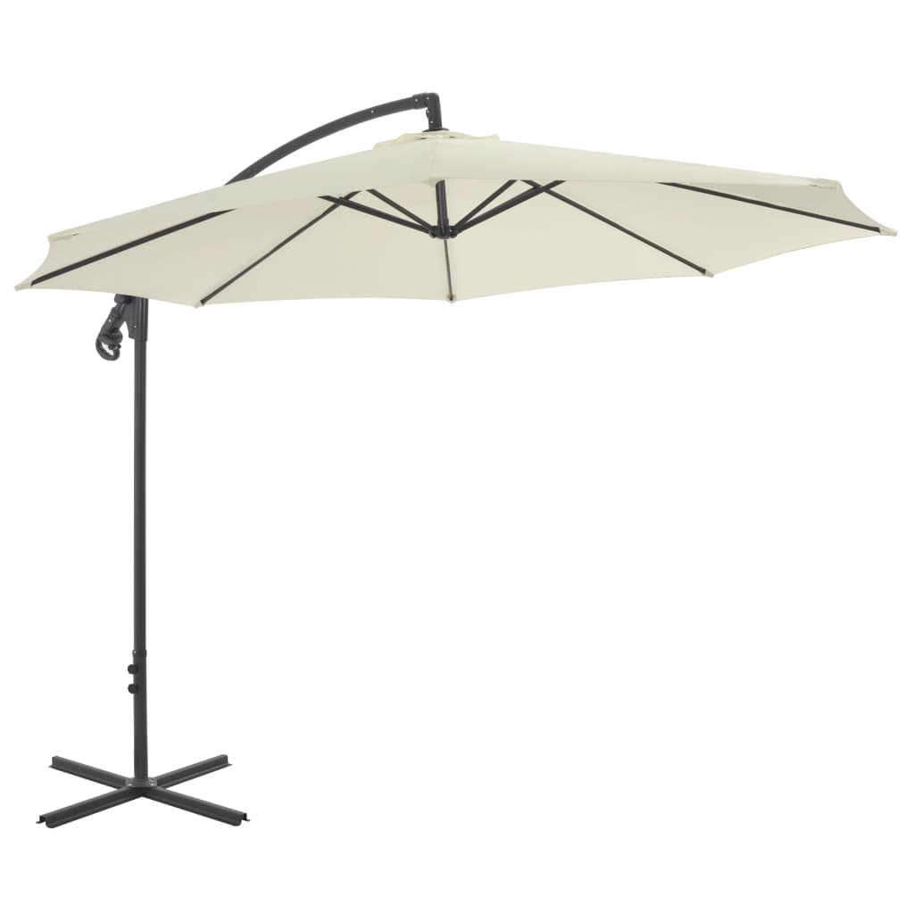 vidaXL Cantilever Umbrella with Steel Pole 300 cm Sand