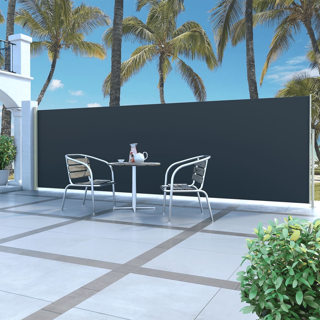 vidaXL Retractable Side Awning 160 x 500 cm Black