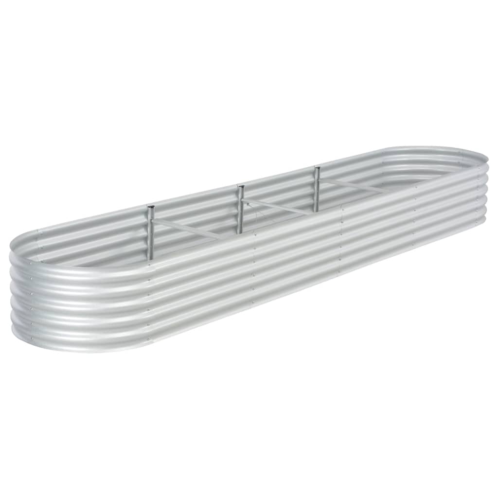 vidaXL Garden Raised Bed 400x80x44 cm Galvanised Steel Silver