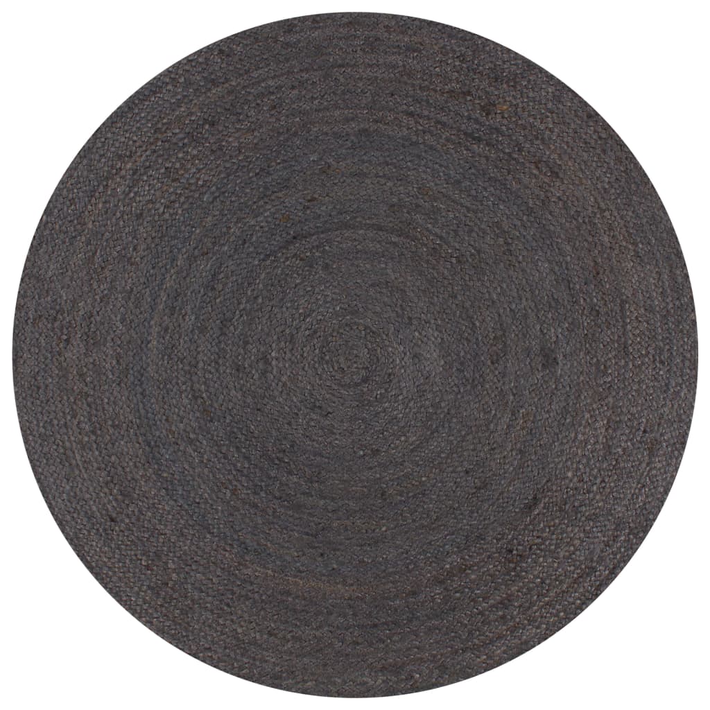 vidaXL Handmade Rug Jute Round 120 cm Dark Grey