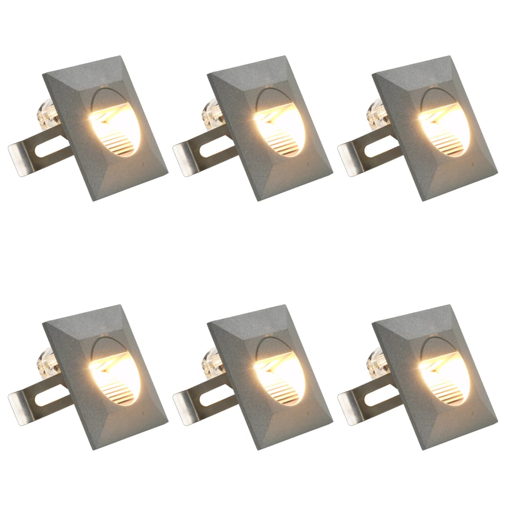 vidaXL Outdoor LED Wall Lights 6 pcs 5 W Silver Square