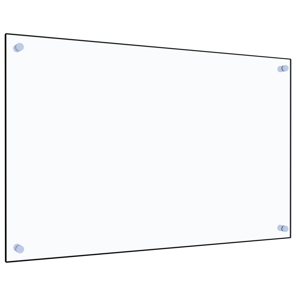 vidaXL Kitchen Backsplash Transparent 80x50 cm Tempered Glass