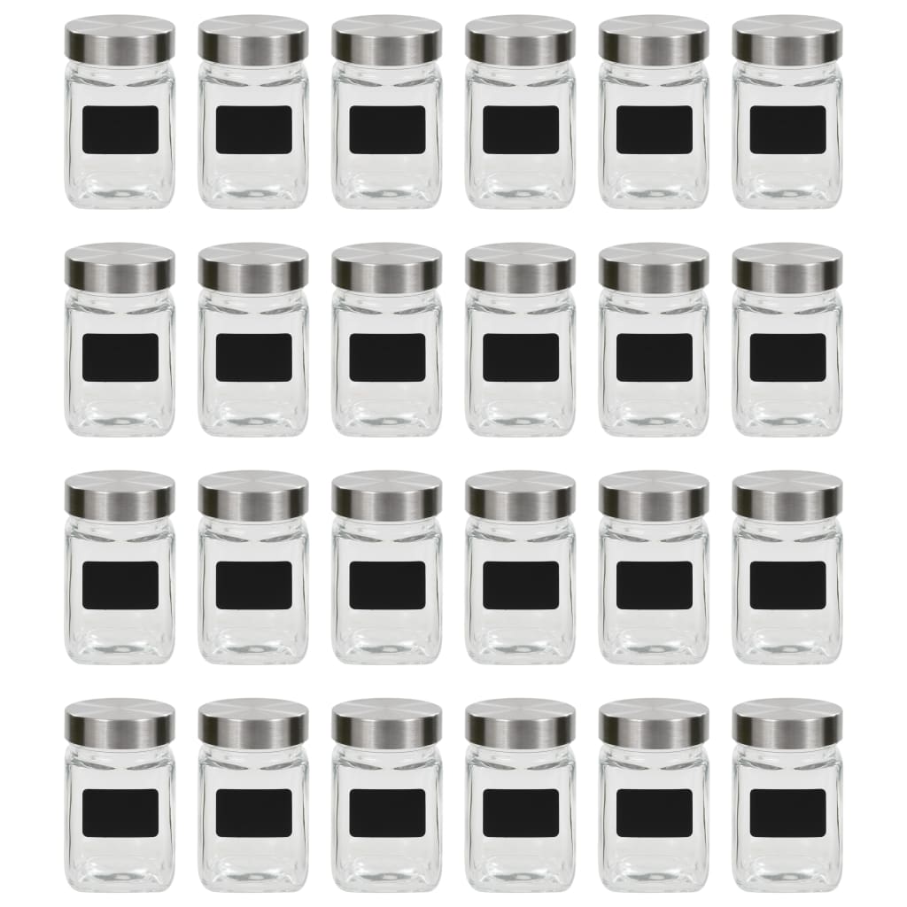 vidaXL Storage Jars with Sticker 24 pcs 300 ml