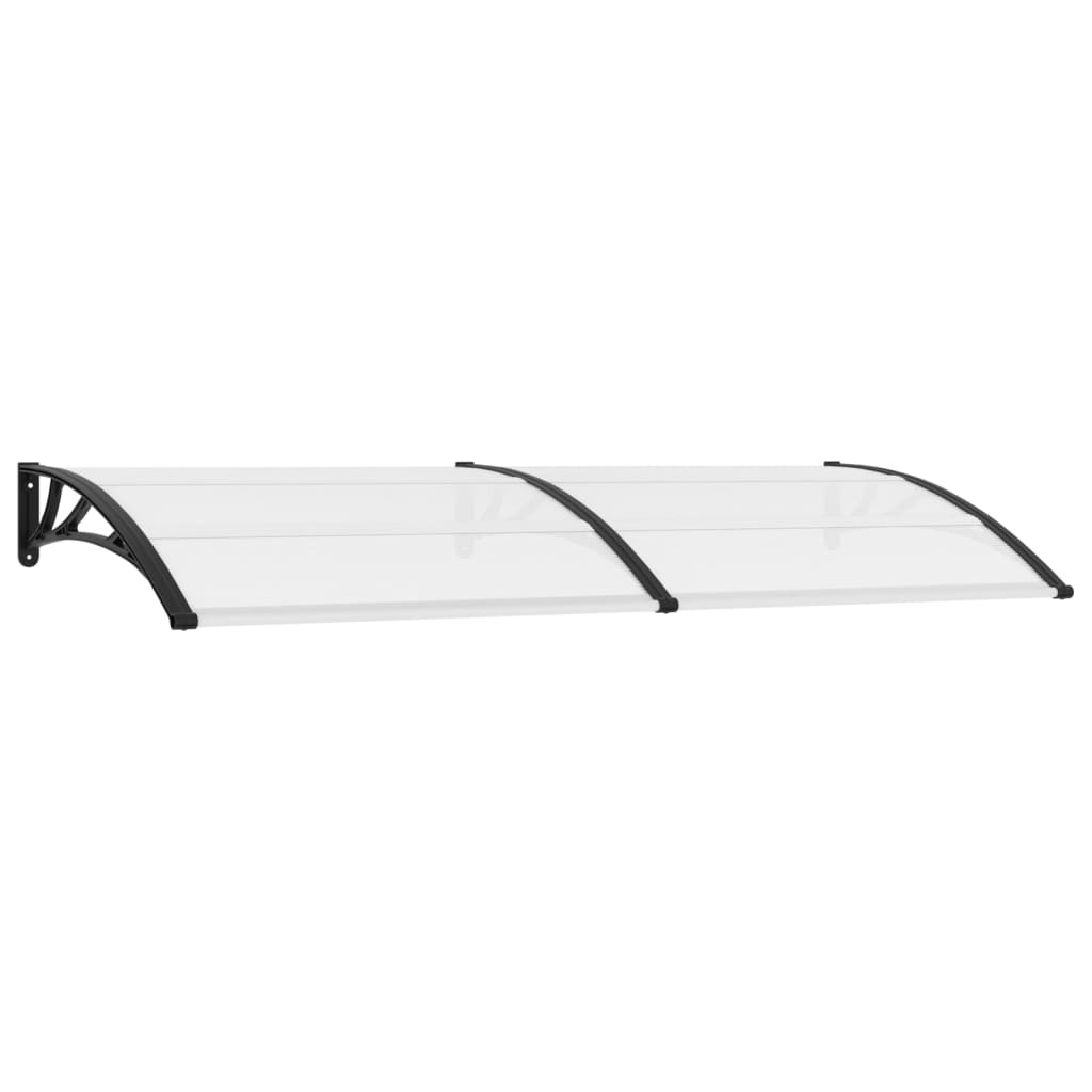 vidaXL Door Canopy Black and Transparent 240x80 cm PC