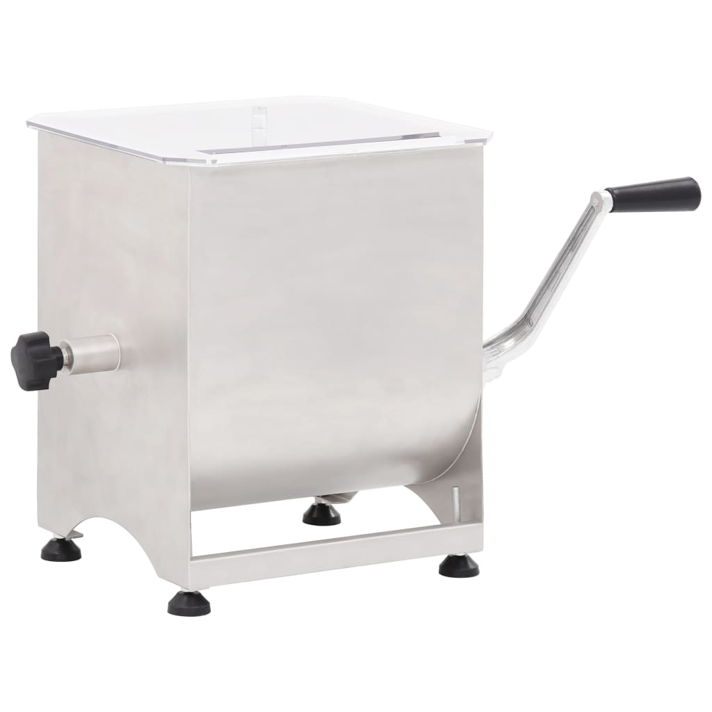 vidaXL Meat Mixer with Gear Box Silver Stainless Steel