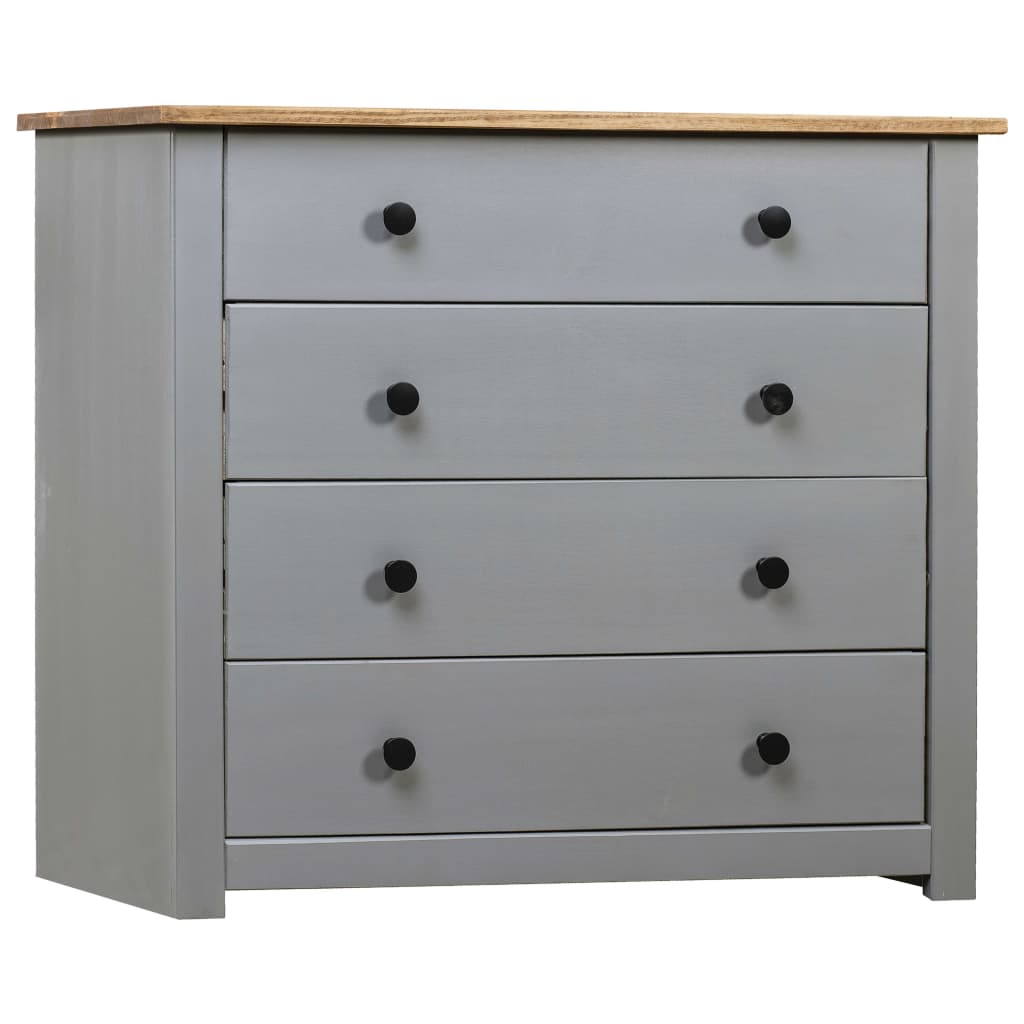 vidaXL Side Cabinet Grey 80x40x73 cm Pine Panama Range