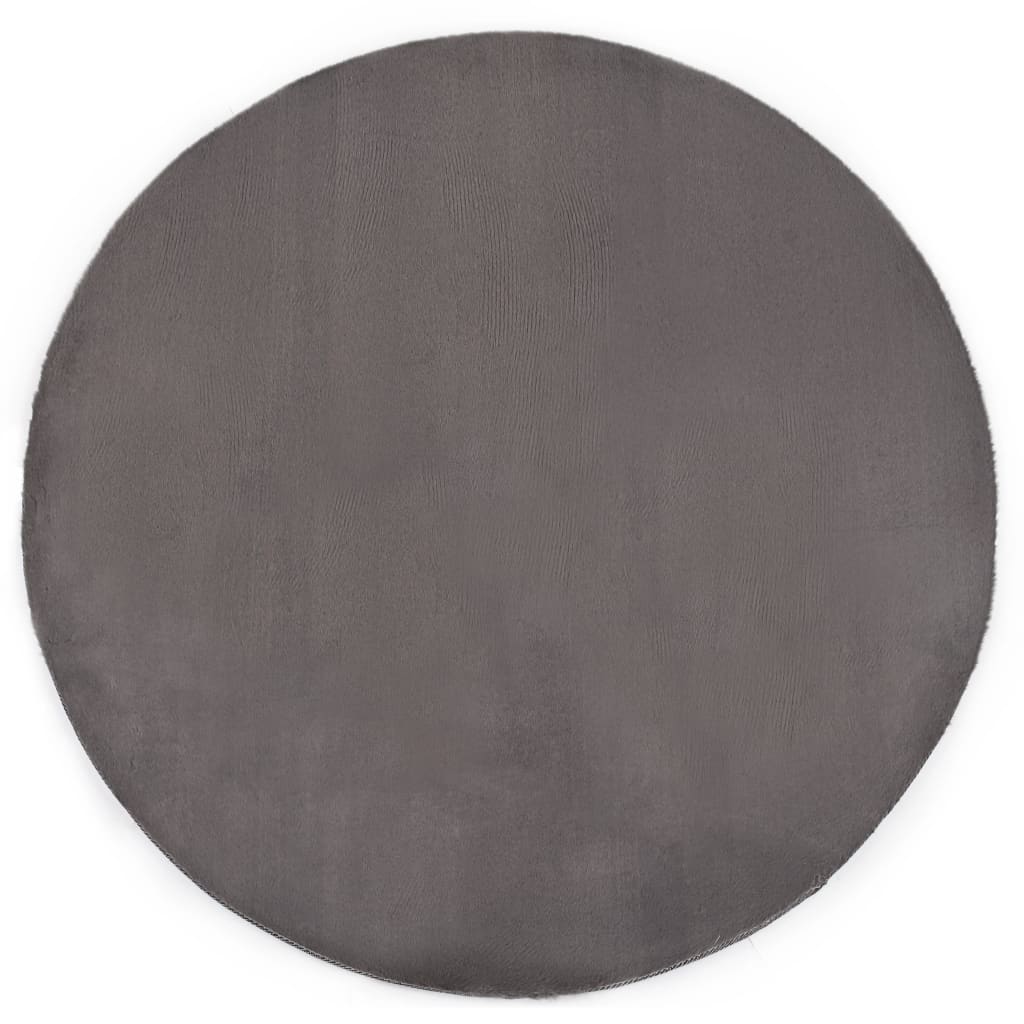 vidaXL Rug 80 cm Faux Rabbit Pelt Dark Grey