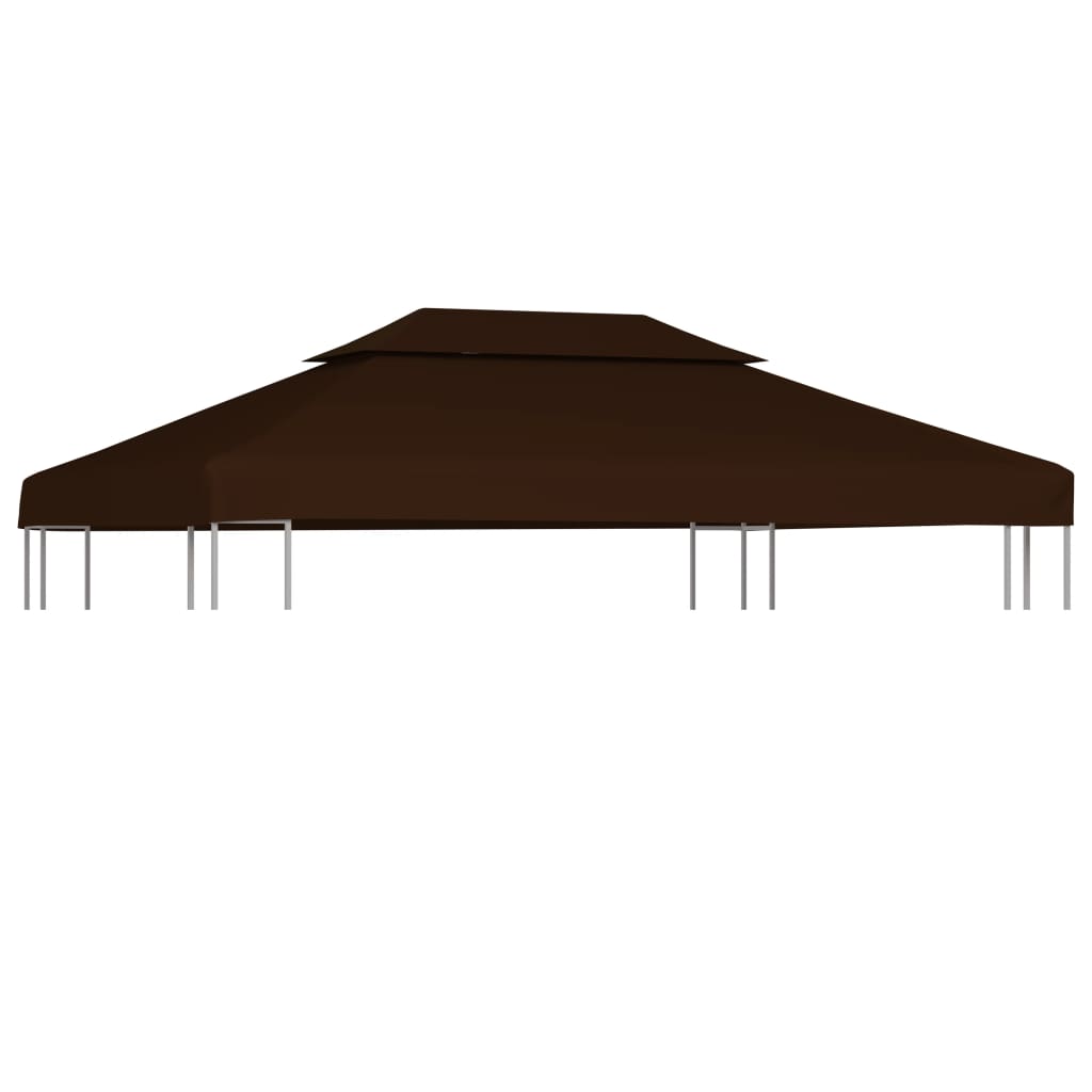 vidaXL 2-Tier Gazebo Top Cover 310 g/mŒ_ 4x3 m Brown