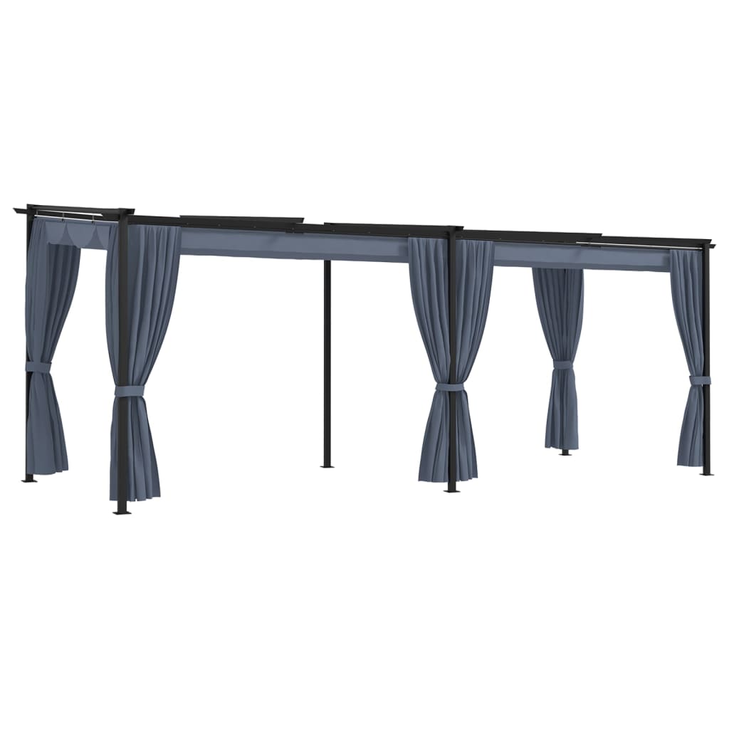 vidaXL Gazebo with Curtains 3x6 m Anthracite Steel
