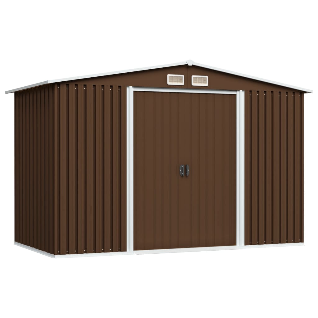 vidaXL Garden Storage Shed Brown 257x205x178 cm Steel