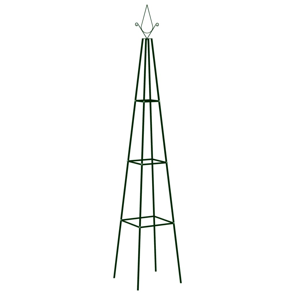 vidaXL Garden Climbing Plant Racks 2 pcs Dark Green 35x35x195 cm Iron