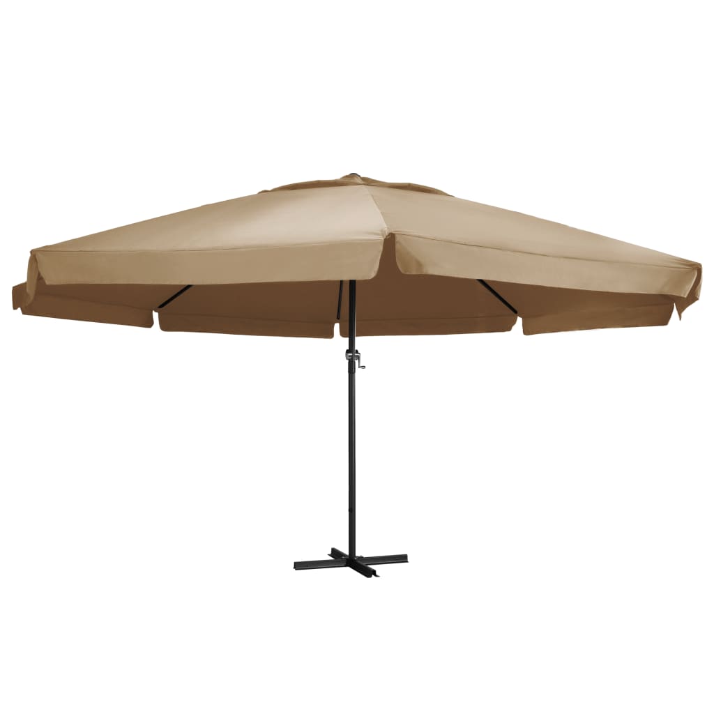 vidaXL Outdoor Parasol with Aluminium Pole 600 cm Taupe