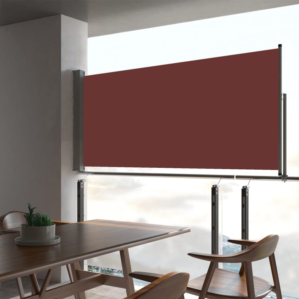 vidaXL Patio Retractable Side Awning 60x300 cm Brown