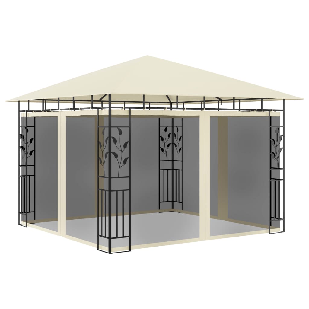 vidaXL Gazebo with Mosquito Net 3x3x2.73 m Cream 180 g/mŒ_