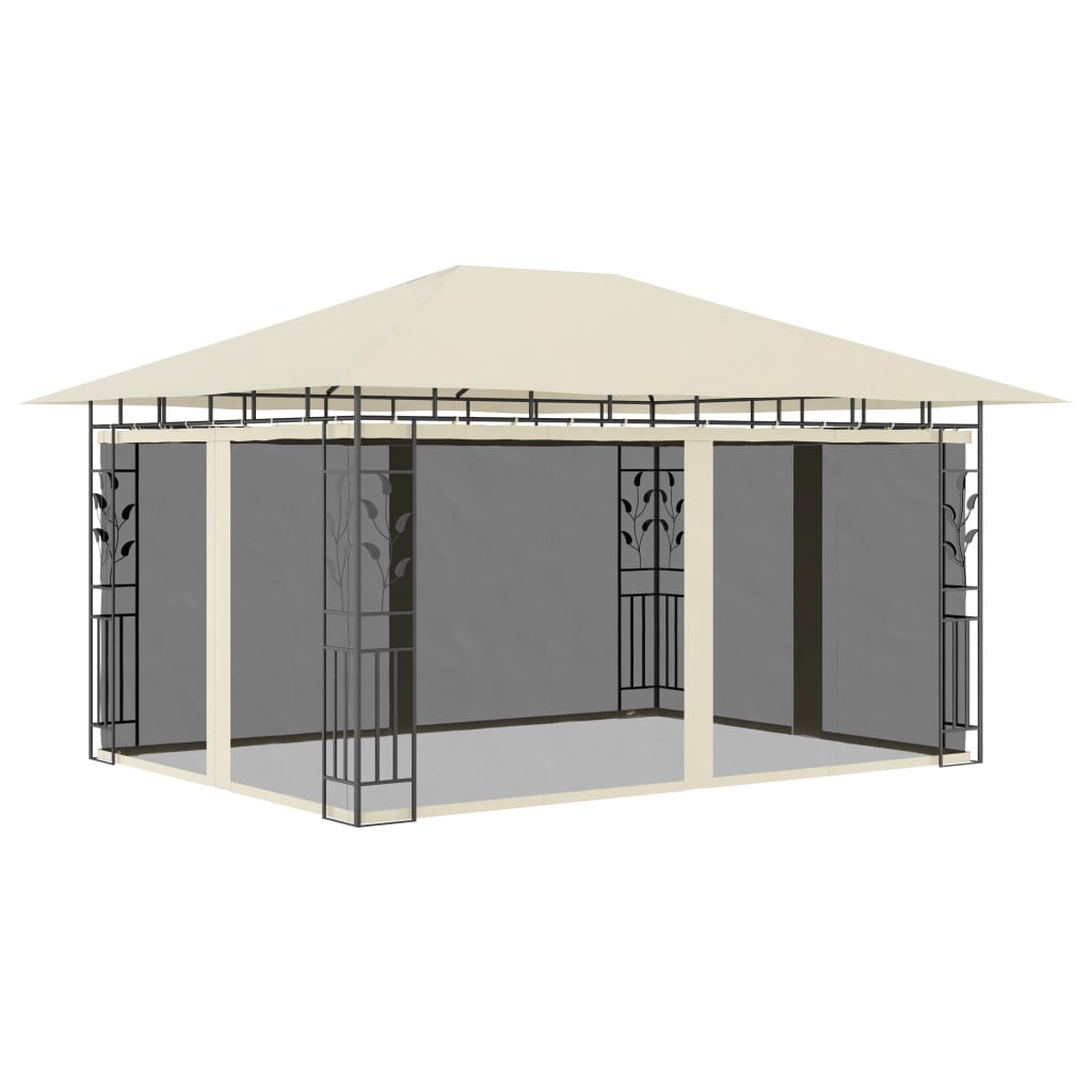 vidaXL Gazebo with Mosquito Net 4x3x2.73 m Cream 180 g/mŒ_