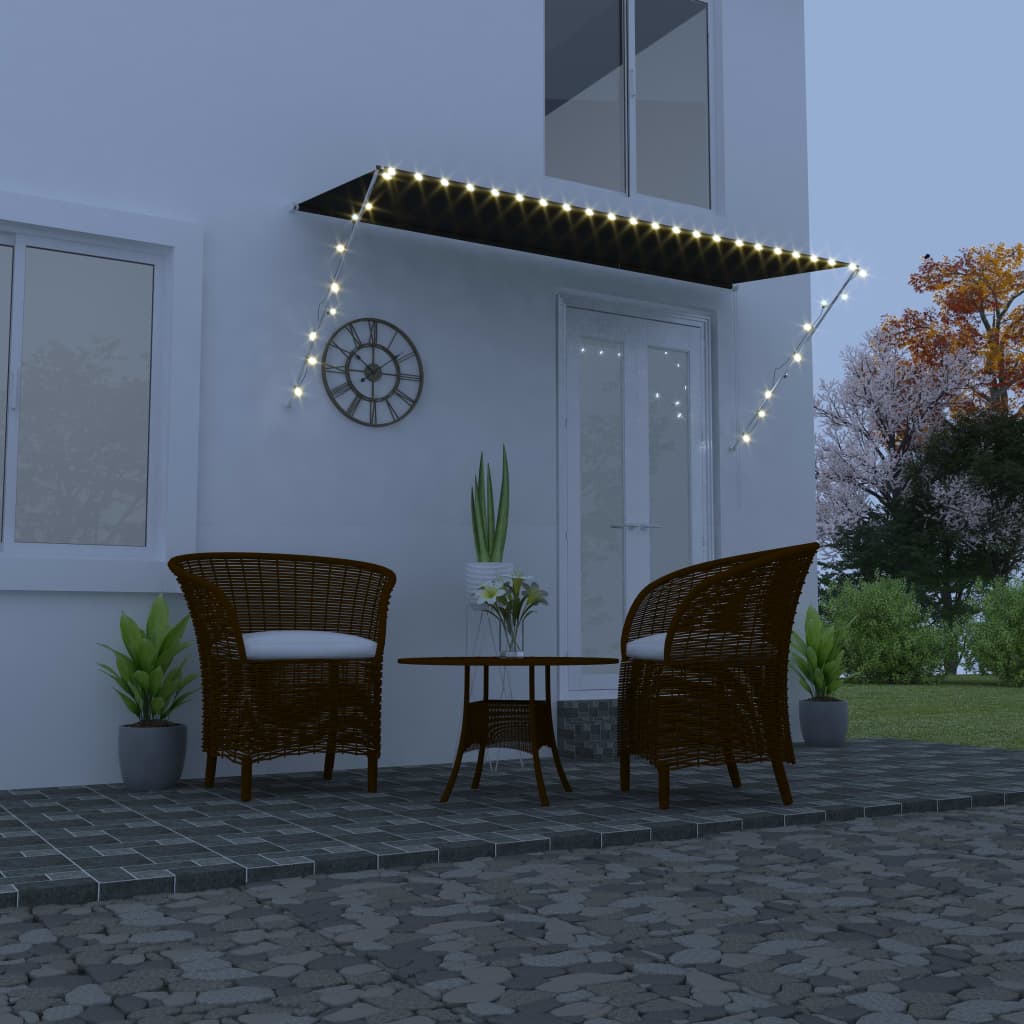 vidaXL Retractable Awning with LED 300x150 cm Anthracite