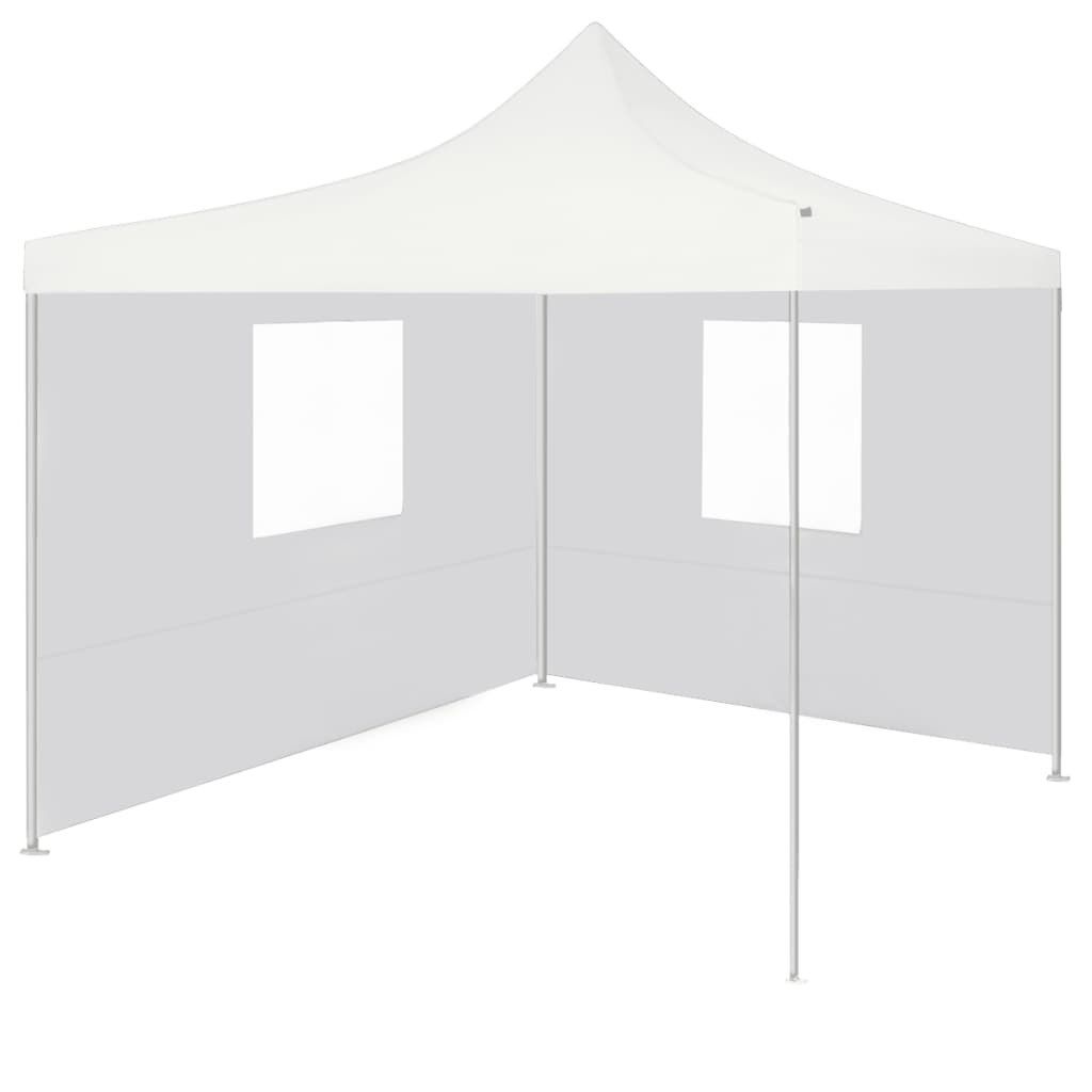 vidaXL Professional Folding Party Tent with 2 Sidewalls 2x2 m Steel White