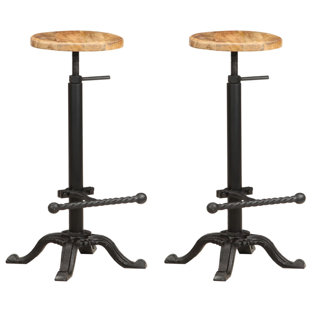 vidaXL Bar Chairs 2 pcs Solid Mango Wood