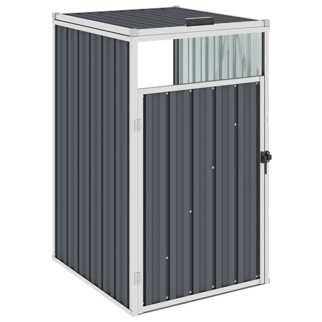 vidaXL Garbage Bin Shed Grey 72x81x121 cm Steel