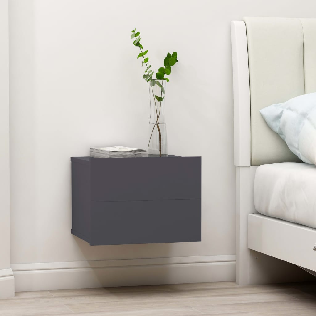 vidaXL Bedside Cabinets 2 pcs Grey 40x30x30 cm Engineered Wood