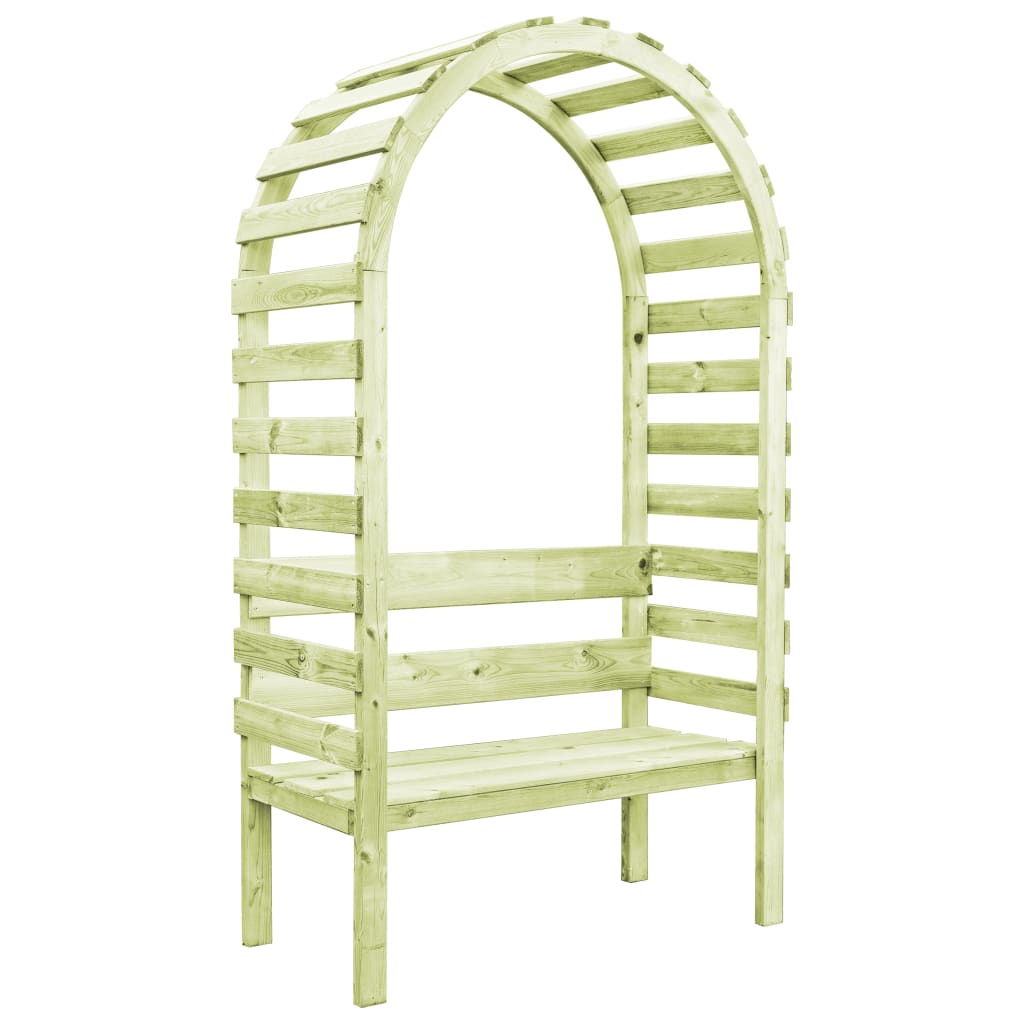 vidaXL Garden Pergola with Bench 130x60x230 cm Impregnated Pinewood