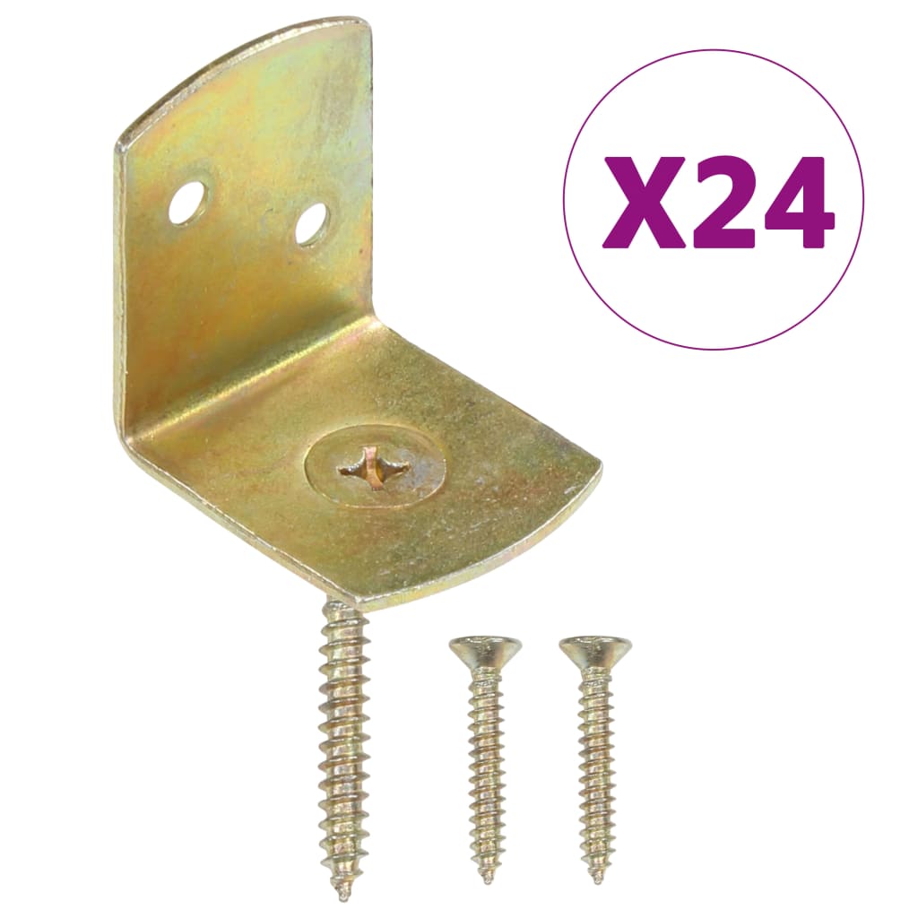 vidaXL Fence Panel Brackets 24 pcs L Shaped Galvanised Metal