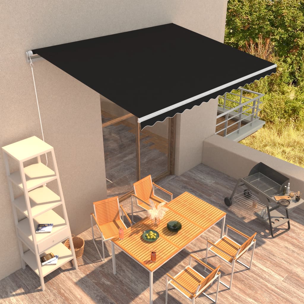vidaXL Manual Retractable Awning 400x300 cm Anthracite