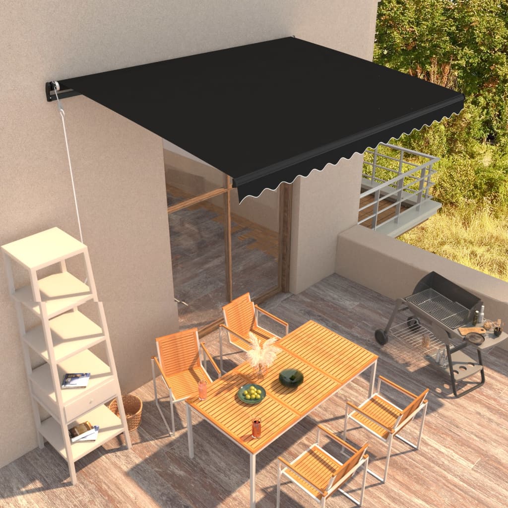 vidaXL Manual Retractable Awning 400x300 cm Anthracite