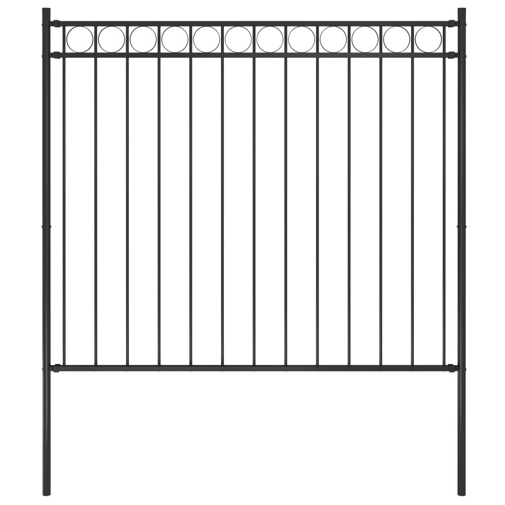 vidaXL Garden Fence Steel 1.7x1.5 m Black