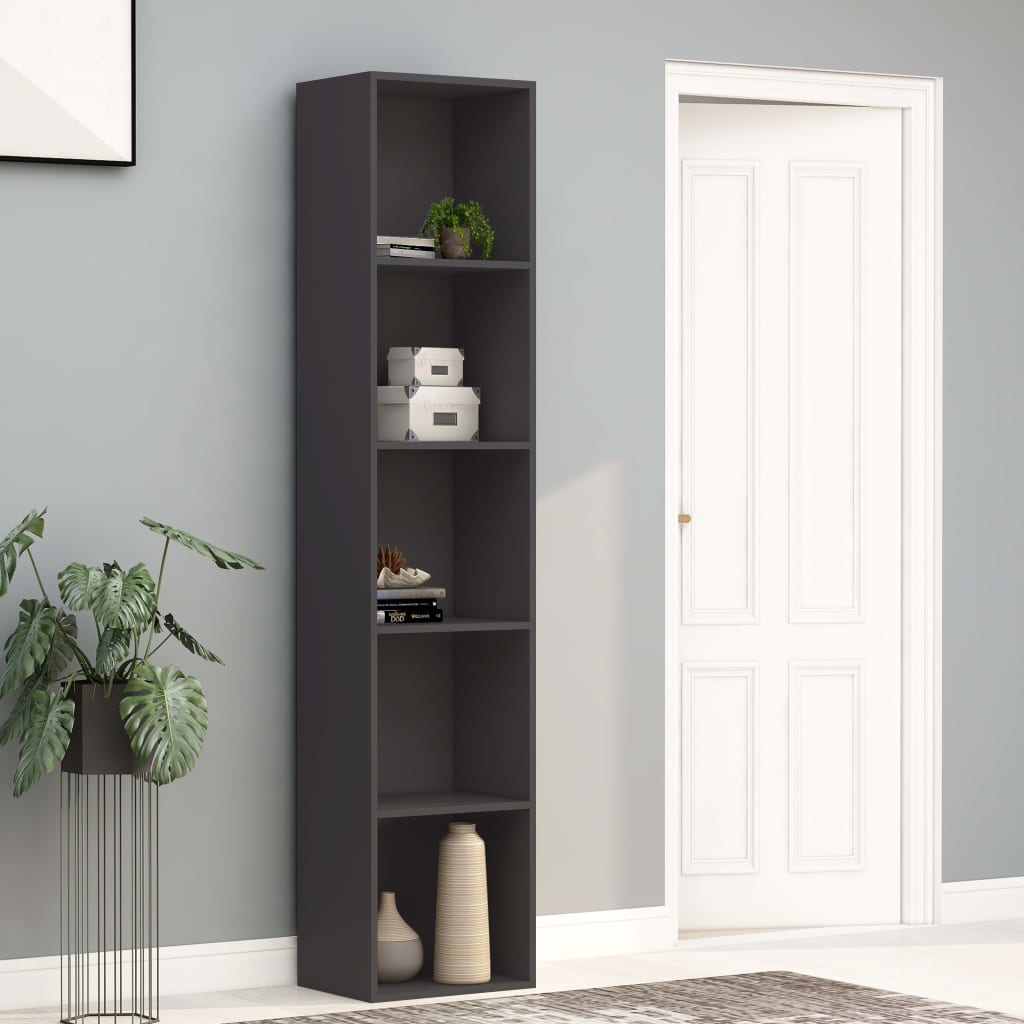 vidaXL Book Cabinet Grey 40x30x189 cm Engineered Wood