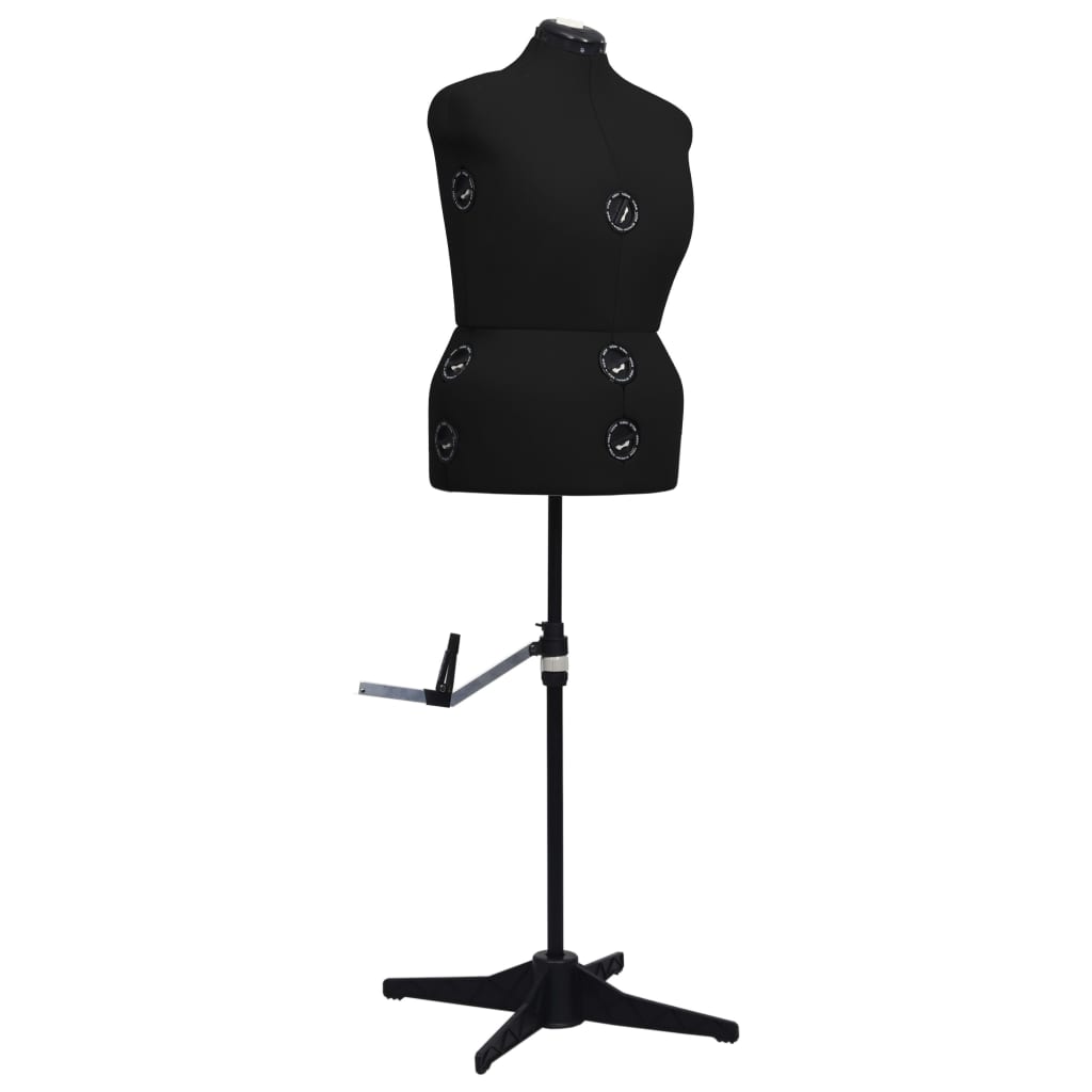 vidaXL Adjustable Dress Form Female Black L Size 44-50