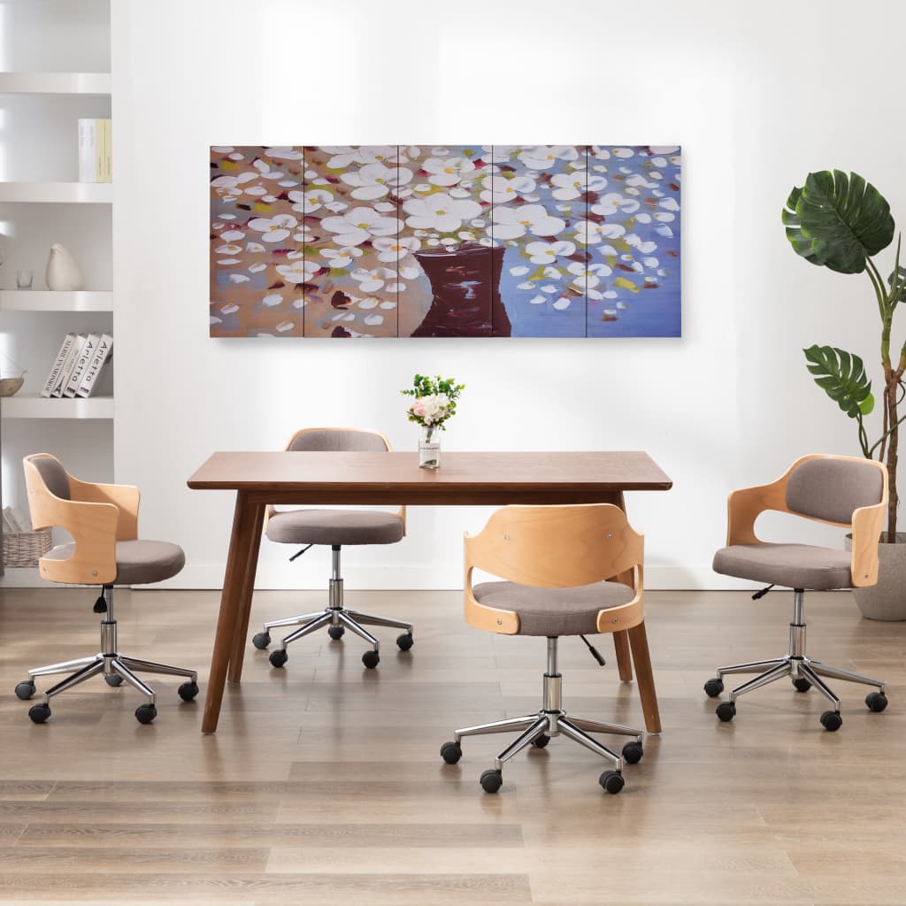 vidaXL Canvas Wall Print Set Flowers in a Vase Multicolour 200x80 cm
